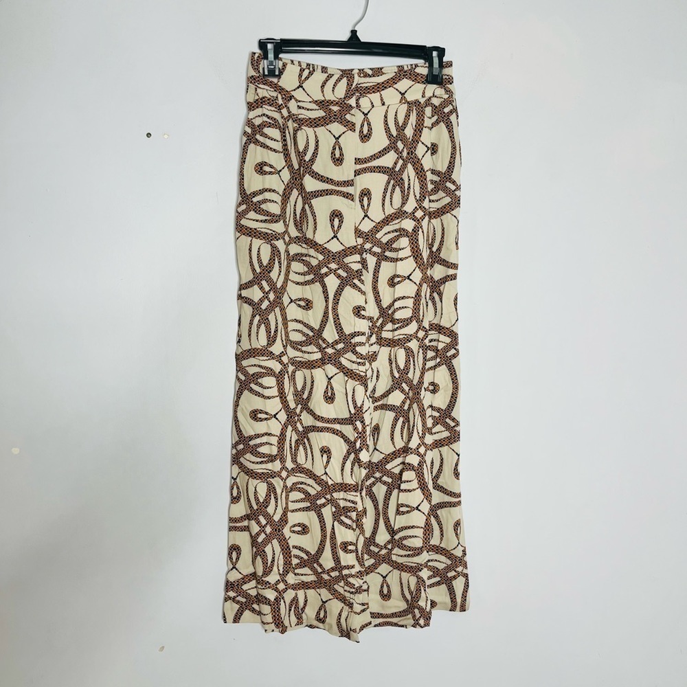 Richard Allen x H&M Pattern Long Line Elastic Waist Flowy Crop Pants Size 4